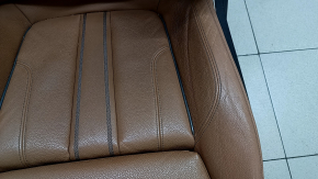 Driver's seat BMW 5 G30 17-20 with airbag, electric, Dakota leather, light brown lcro cognac, Sport, with headrest, worn, scratches