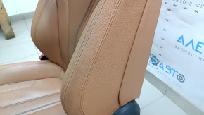Driver's seat BMW 5 G30 17-20 with airbag, electric, Dakota leather, light brown lcro cognac, Sport, with headrest, worn, scratches