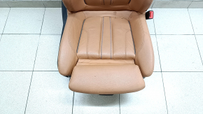Passenger seat BMW 5 G30 17-20 with airbag, electric, Dakota leather, light brown lcro cognac, Sport, with headrest, dry-cleanable