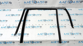 Glass seal with molding rear left BMW X3 G01 18-24 matte chrome