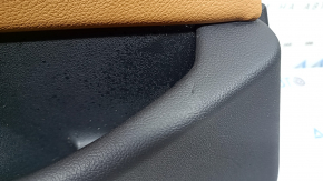 Door trim, rear left card, BMW 5 G30 17-22, brown leather, armrest and insert, brown leather, glossy wood molding, with backlight, with handle, scratches