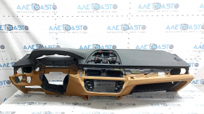 Torpedo front panel with AIRBAG BMW 5 G30 17-20 black with light brown, for projection