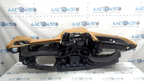 Torpedo front panel with AIRBAG BMW 5 G30 17-20 black with light brown, for projection