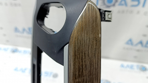 BMW X3 G01 18-21 black front panel center trim, dark oak Perlglanz Chrom insert, varnish is swollen, guide is broken
