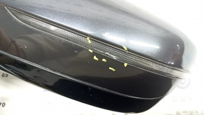 Left side mirror assembly BMW 5 G30 17-23 5 pins, heated, turn signal, auto-dimming, graphite, crack in turn signal