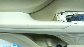 Door trim, rear left card, Toyota Camry v70 18-23, beige with gray plastic insert, gray rubber armrest, chrome molding, scuffs, scratches