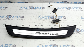 Outer rear right door sill trim BMW 5 G30 17-20 Sport Line, with illumination, scratches