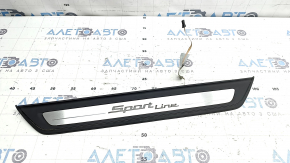 Outer front left door sill trim BMW 5 G30 17-20 Sport Line, with illumination, scratches, worn chrome