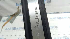 Outer front left door sill trim BMW 5 G30 17-20 Sport Line, with illumination, scratches, worn chrome