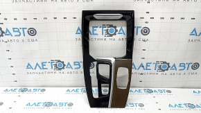 BMW X3 G01 18-22 black center console trim, dark oak Perlglanz Chrom insert, with emblem, scratches, swollen chrome