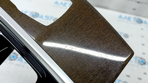 BMW X3 G01 18-22 black center console trim, dark oak Perlglanz Chrom insert, with emblem, scratches, swollen chrome