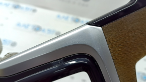 BMW X3 G01 18-22 black center console trim, dark oak Perlglanz Chrom insert, with emblem, scratches, swollen chrome