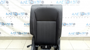 Backrest of the rear row of seats, 2nd row, right, VW Tiguan 22-24, black leather, white stitching, perforation, with frame