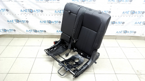 Backrest of the rear row of seats, 2nd row, left, VW Tiguan 22-24, black leather, white stitching, perforation, with belt and armrest, with frame