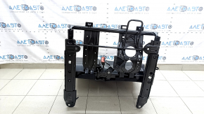 Backrest of the rear row of seats, 2nd row, left, VW Tiguan 22-24, black leather, white stitching, perforation, with belt and armrest, with frame