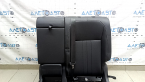 Backrest of the rear row of seats, 2nd row, left, VW Tiguan 22-24, black leather, white stitching, perforation, with belt and armrest, with frame