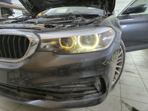 Front left headlight complete BMW 5 G30 17-20 LED Corona Rings S524A with mount, for polishing, yellow LED