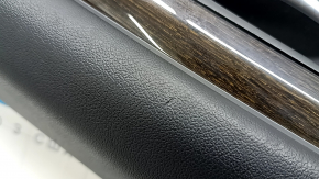 Door trim, rear right card, BMW X3 G01 18-24, black, insert and armrest, beige leather OYSTER, molding under the wood, dark oak Perlglanz Chrome, with a handle, in need of cleaning, tears, corrosion of the mesh