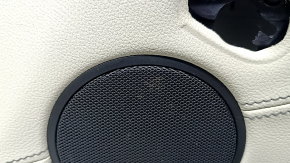 Door trim, front right card, BMW X3 G01 18-21, black, insert and armrest, beige leather OYSTER, molding under the wood, dark oak Perlglanz Chrome, with a handle, without an armrest handle, scratches, corrosion of the mesh