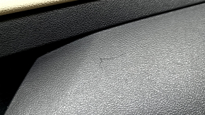 Door trim, front right card, BMW X3 G01 18-21, black, insert and armrest, beige leather OYSTER, molding under the wood, dark oak Perlglanz Chrome, with a handle, without an armrest handle, scratches, corrosion of the mesh