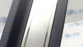 Outer front left door sill plate Hyundai Tucson 22-26 black with chrome, scratches, stains on chrome