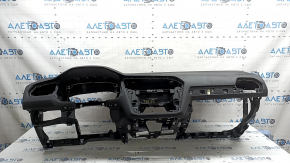 Torpedo front panel with AIRBAG VW Tiguan 18-24 black, without deflectors, without side trims, rusty squib