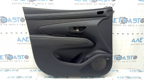 Door trim, front left card, Hyundai Tucson 25-26, black, BOSE, black fabric insert, black leather armrest, glossy window lifter trim, for seat memory and lighting