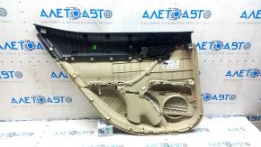 Door trim, rear right card, Toyota Camry v70 18-23, beige with gray plastic insert, gray rubber armrest, chrome molding, scuffs