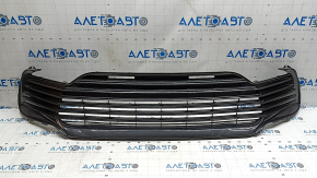 Lower grille of the front bumper Toyota Camry v70 21-24 LE/XLE usa without parking sensors, without camera, hybrid, black gloss, cracks, cuts, scratches, sand
