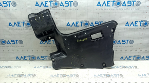 The rear left underbody protection of Toyota Camry v70 18-24 hybrid is dented