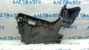 The rear left underbody protection of Toyota Camry v70 18-24 hybrid is dented