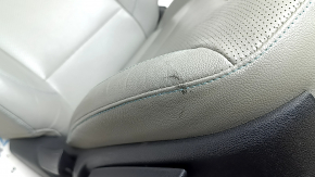 Passenger seat Kia Niro 17-22 HEV, PHEV with AIRBAG, leather, gray, perforated, heated, mechanical, needs cleaning, wrinkled