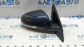 Right side mirror assembly Kia Niro 17-22 14 pins, BSM, turn signal, with memory, blue B4U, scratches, no fragments, crack, sand
