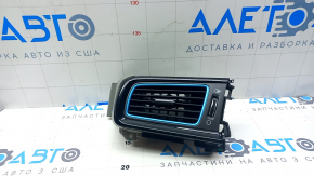 Left dashboard air duct deflector Kia Niro 17-19, black gloss frame with gray, blue insert