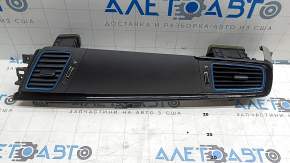 Right dashboard air duct deflector Kia Niro 17-19, black gloss frame, blue insert, bumpers