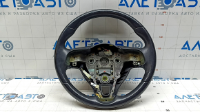 Naked steering wheel Kia Niro 17-19 HEV, PHEV leather, black, blue stitching, black overlay, no buttons, scratches, abrasions