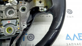 Naked steering wheel Kia Niro 17-19 HEV, PHEV leather, black, blue stitching, black overlay, no buttons, scratches, abrasions