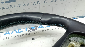Naked steering wheel Kia Niro 17-19 HEV, PHEV leather, black, blue stitching, black overlay, no buttons, scratches, abrasions
