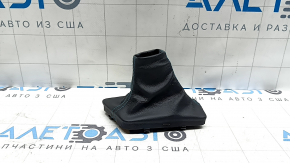 Gear knob cover for Kia Niro 17-22 HEV, PHEV, leather, black, blue stitching