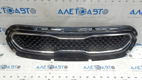 Radiator grille Kia Niro 17-19 HEV, PHEV frame black gloss, black gloss with chrome molding, chips, pokes, scratches, sand, broken fasteners