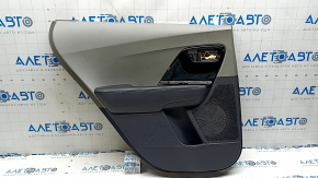 Door trim card rear left Kia Niro 17-22 HEV, PHEV light gray, blue stitching, black glossy insert, leather armrest, without handle and control, scratches, for dry cleaning
