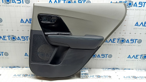 Door trim, rear right card, Kia Niro 17-22 HEV, PHEV, light gray, blue stitching, glossy black insert, without handle and control, leather armrest, scratches, dry-cleanable