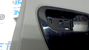 Door trim, rear right card, Kia Niro 17-22 HEV, PHEV, light gray, blue stitching, glossy black insert, without handle and control, leather armrest, scratches, dry-cleanable