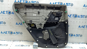 Door trim, rear right card, Kia Niro 17-22 HEV, PHEV, light gray, blue stitching, glossy black insert, without handle and control, leather armrest, scratches, dry-cleanable