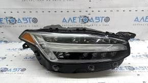 Front right headlight assembly Volvo XC90 16-17 LED, needs polishing, scratches, cobwebs, chips