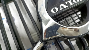 Radiator grill with Volvo XC90 17-19 badge, black, chrome frame, under the camera, chips