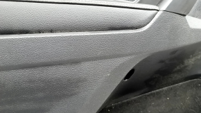 Door trim, rear left card, VW Tiguan 22-24, black, armrest, black leather, white stitching, insert, black leather with white stitching, with handle, without lampshade, scratches, broken fasteners