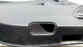 Door trim, rear left card, VW Tiguan 22-24, black, armrest, black leather, white stitching, insert, black leather with white stitching, with handle, without lampshade, scratches, broken fasteners
