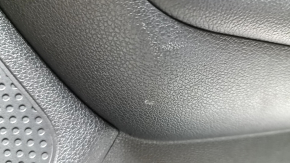 Front right door trim card Kia Niro 17-22 black with gray Harman Kardon, black glossy insert, leather armrest, without handle and control, scratches, scuffs, cuts
