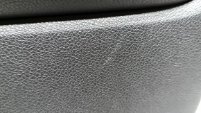 Front right door trim card Kia Niro 17-22 black with gray Harman Kardon, black glossy insert, leather armrest, without handle and control, scratches, scuffs, cuts